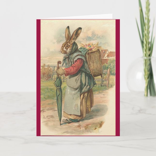Tarjeta de pascua sabia del conejo (Anverso)