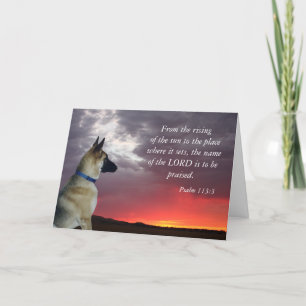 Tarjeta de Pascua Salmo de Pastor Alemán 113:3