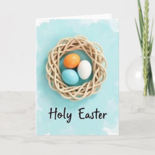 Tarjeta de Pascua Santa Nido y Huevos