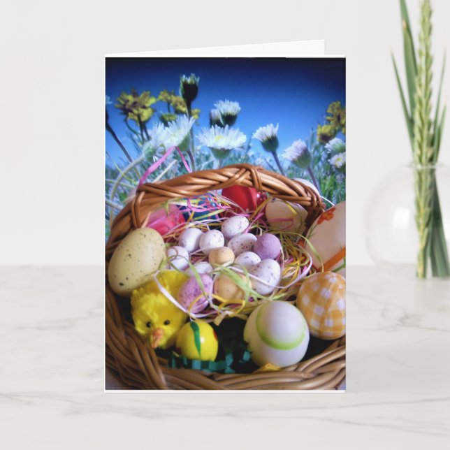 Tarjeta de Pascua simplemente escénica feliz (Anverso)