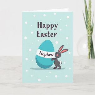 Tarjeta de Pascua Sobrino Huevo de Pato Conejo