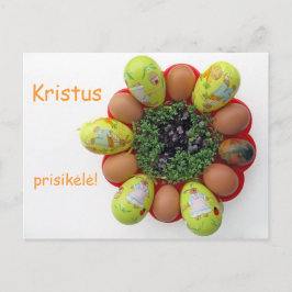 Tarjeta de Pascua Texto lituano Kristus Prisikele