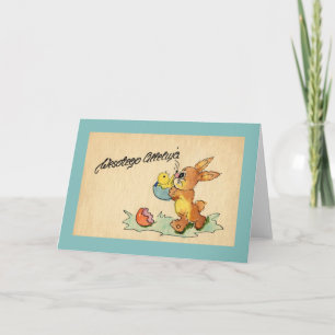 Tarjeta de Pascua Vintage de Polonia Wesołego Alle