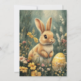 Tarjeta de Pascua Vintage para Conejitos