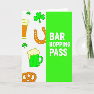 Tarjeta de pase de bares irlandeses