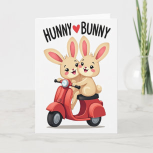 Tarjeta de paseo en scooter Hunny Bunny