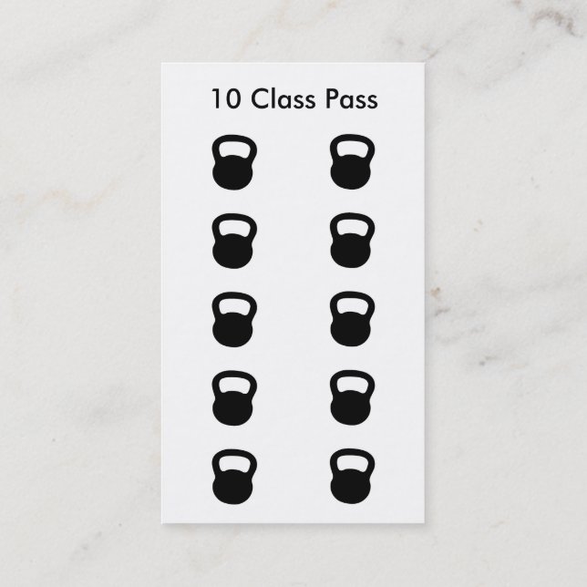 Tarjeta de pases de clase 10 de clase Fitness Clas (Reverso)