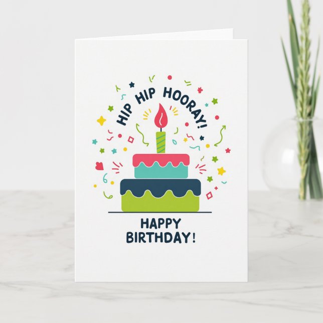 Tarjeta de pastel caprichosa festiva (Anverso)