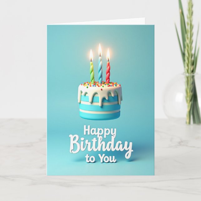 Tarjeta de pastel con sprinkles festivos (Anverso)