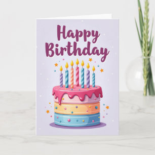 Tarjeta de pastel con sprinkles festivos
