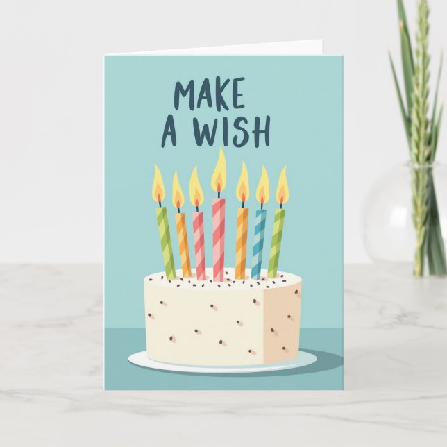 Tarjeta de Pastel Cuadrado para Desear (Anverso)
