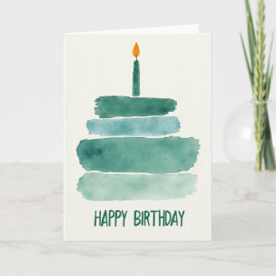Tarjeta de pastel de acuarela rayada