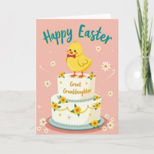 Tarjeta de pastel de bisnieta de Pascua