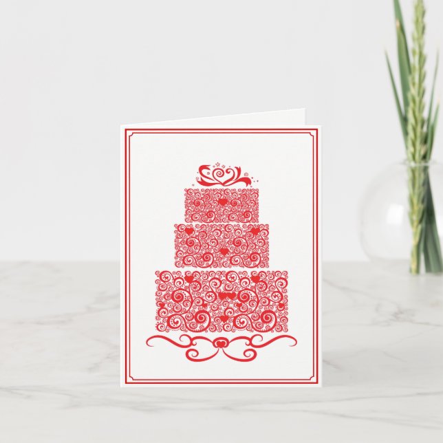 Tarjeta de pastel de boda (Anverso)
