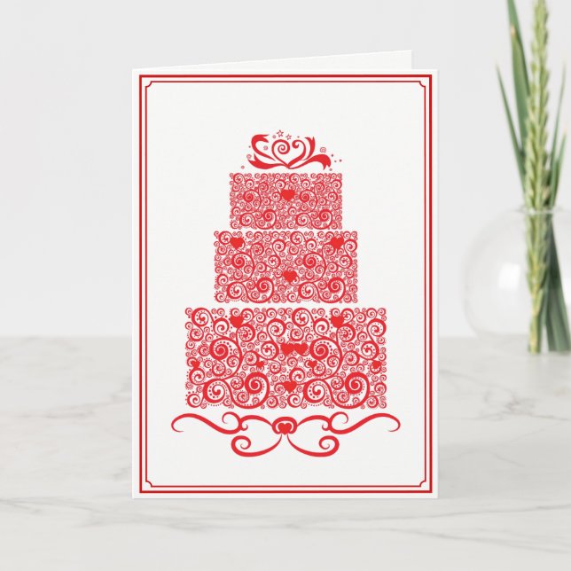 Tarjeta de pastel de boda (Anverso)