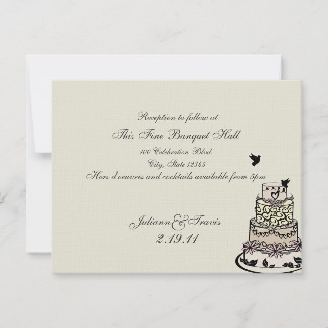 Tarjeta de pastel de boda/Recepción (Anverso)