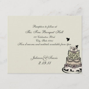 Tarjeta de pastel de boda / recepción