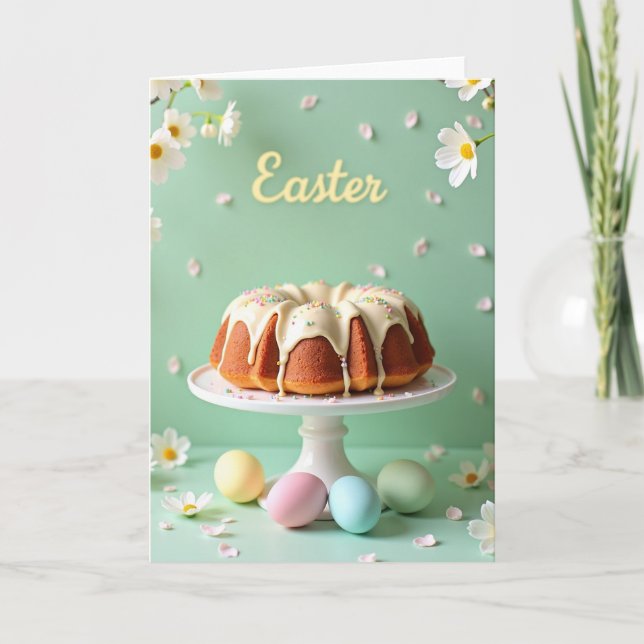 Tarjeta de pastel de celebración de dulce primaver (Anverso)