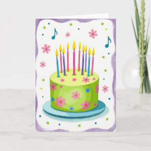 Tarjeta de pastel de celebración floral