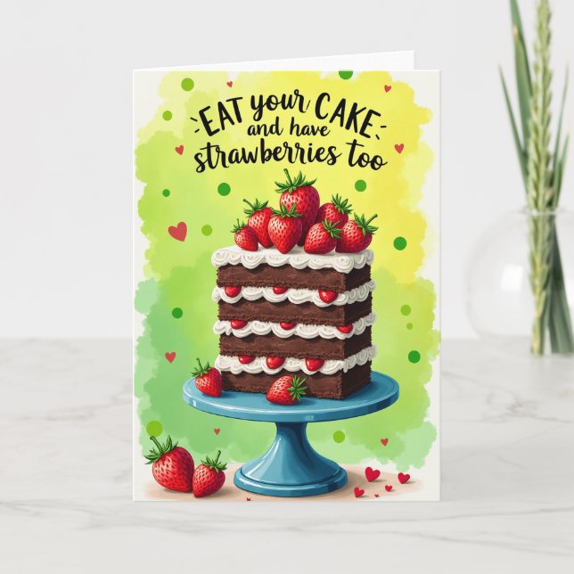 Tarjeta de pastel de chocolate dulce (Anverso)