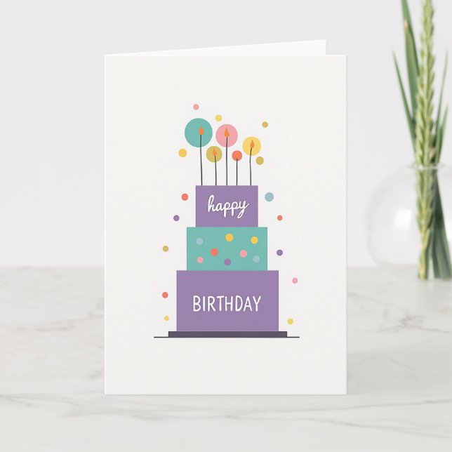 Tarjeta de pastel de cumpleaños (Anverso)