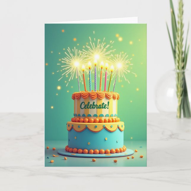 Tarjeta de pastel de cumpleaños (Anverso)