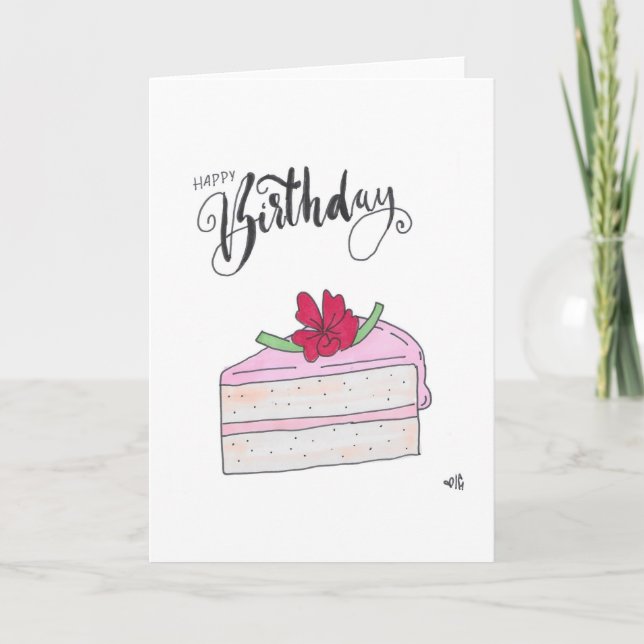 Tarjeta de pastel de cumpleaños 1 feliz (Anverso)