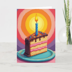 Tarjeta de pastel de cumpleaños con sprinkles