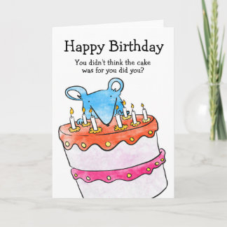 Tarjeta de pastel de cumpleaños del ratón