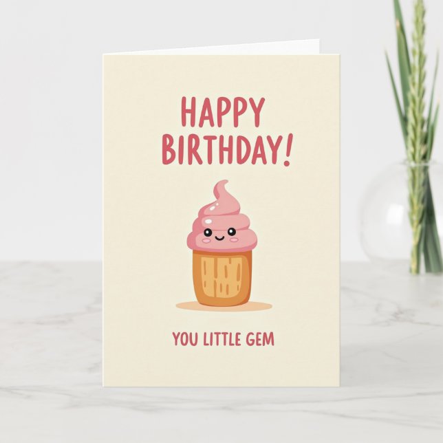 Tarjeta de pastel de cumpleaños dulce (Anverso)