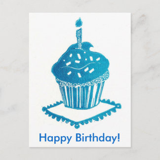 Tarjeta de pastel de cumpleaños feliz
