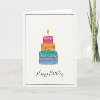 Tarjeta de pastel de cumpleaños feliz - ideal para