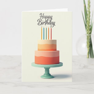 Tarjeta de pastel de cumpleaños Ombre