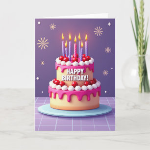 Tarjeta de pastel de cumpleaños soñador