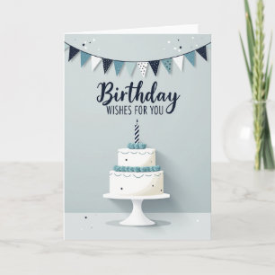 Tarjeta de pastel de deseos de cumpleaños