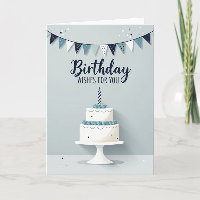 Tarjeta de pastel de deseos de cumpleaños (Anverso)