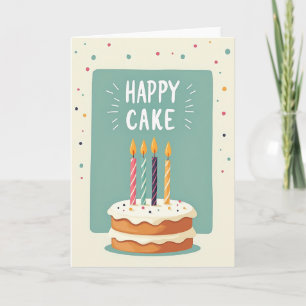 Tarjeta de pastel de fiesta de lunares