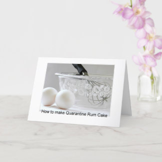 Tarjeta de pastel de ron de cuarentena