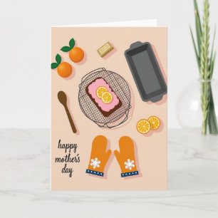 Tarjeta de pastel del día de la madre feliz