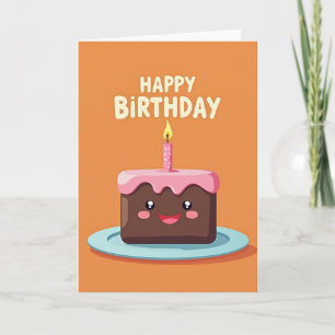 Tarjeta de pastel feliz con lunares