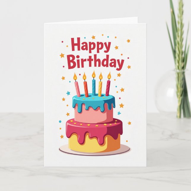 Tarjeta de pastel festivo (Anverso)