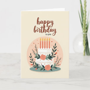 Tarjeta de pastel floral dulce