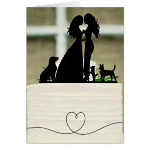 Tarjeta de pastelería boda - Silhouette