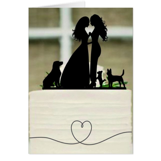 Tarjeta de pastelería boda - Silhouette (Frente)