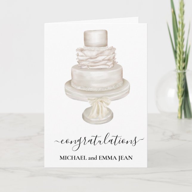 Tarjeta de pastelería de boda personalizada (Anverso)
