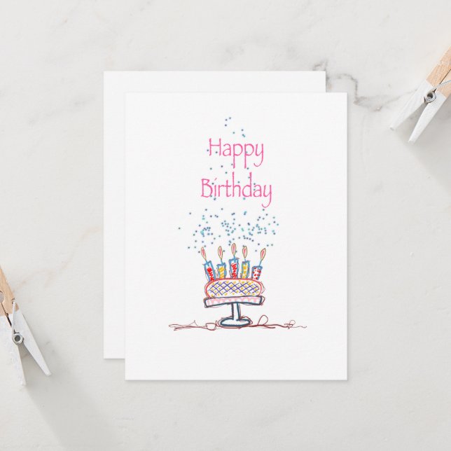Tarjeta de pastelería de cumpleaños feliz (Anverso/Reverso In Situ)