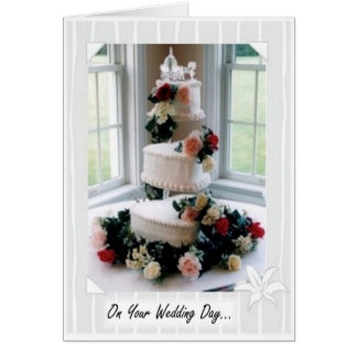 Tarjeta de pastelería de día de bodas
