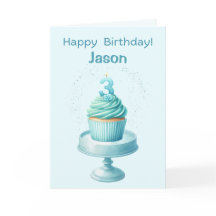 Tarjeta de pastelería personalizada de tercer cump