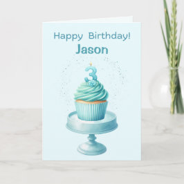 Tarjeta de pastelería personalizada de tercer cump