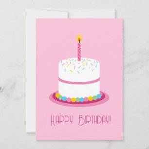 Tarjeta de pastelería rosada para chica de primer